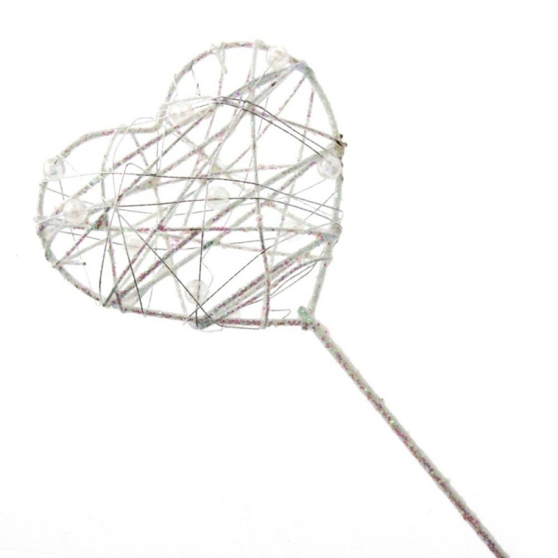 Glitter Heart Fairy Wand White Iridescent Wedding Accessories